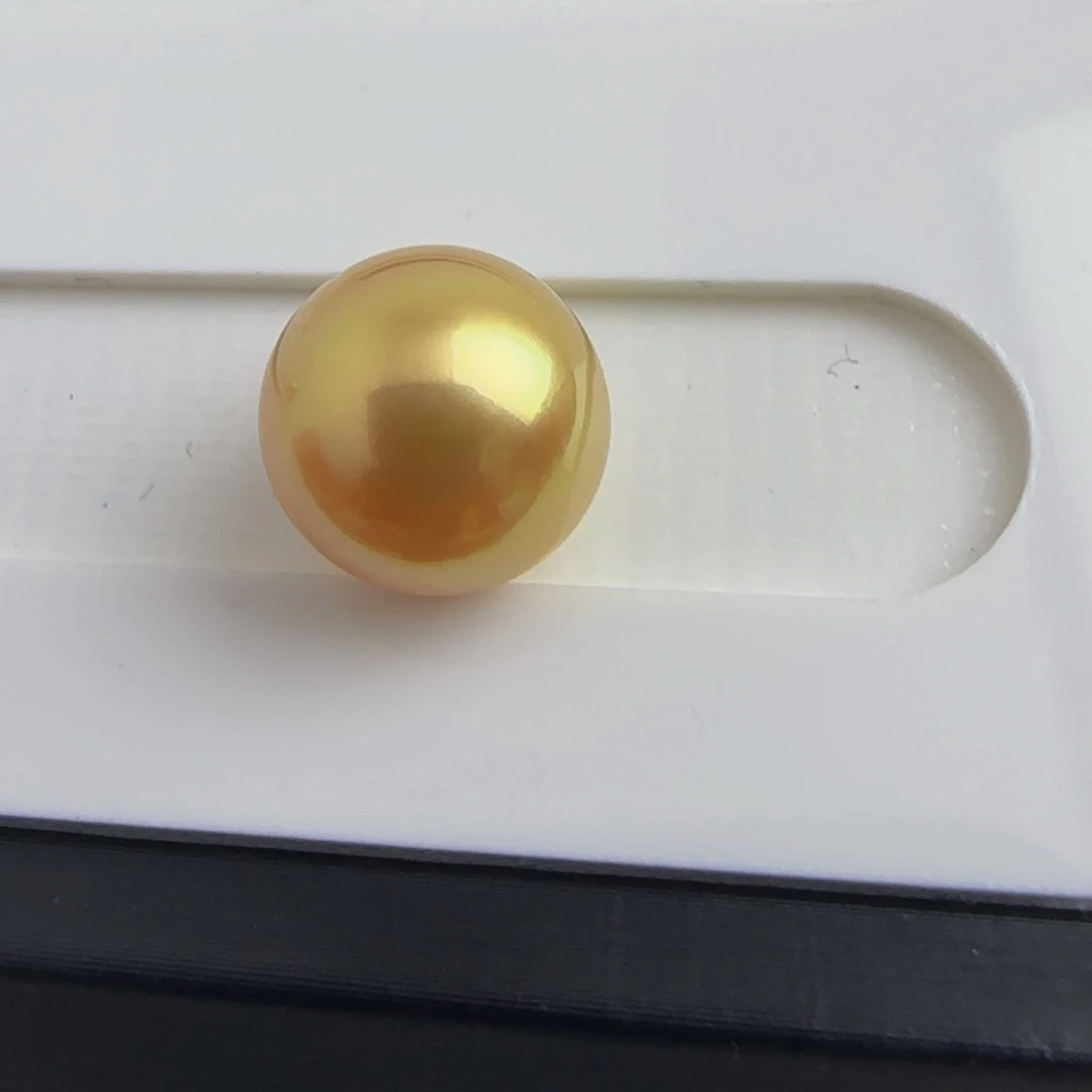 海水珍珠裸珠天然南洋金珠海水裸珠12.7
