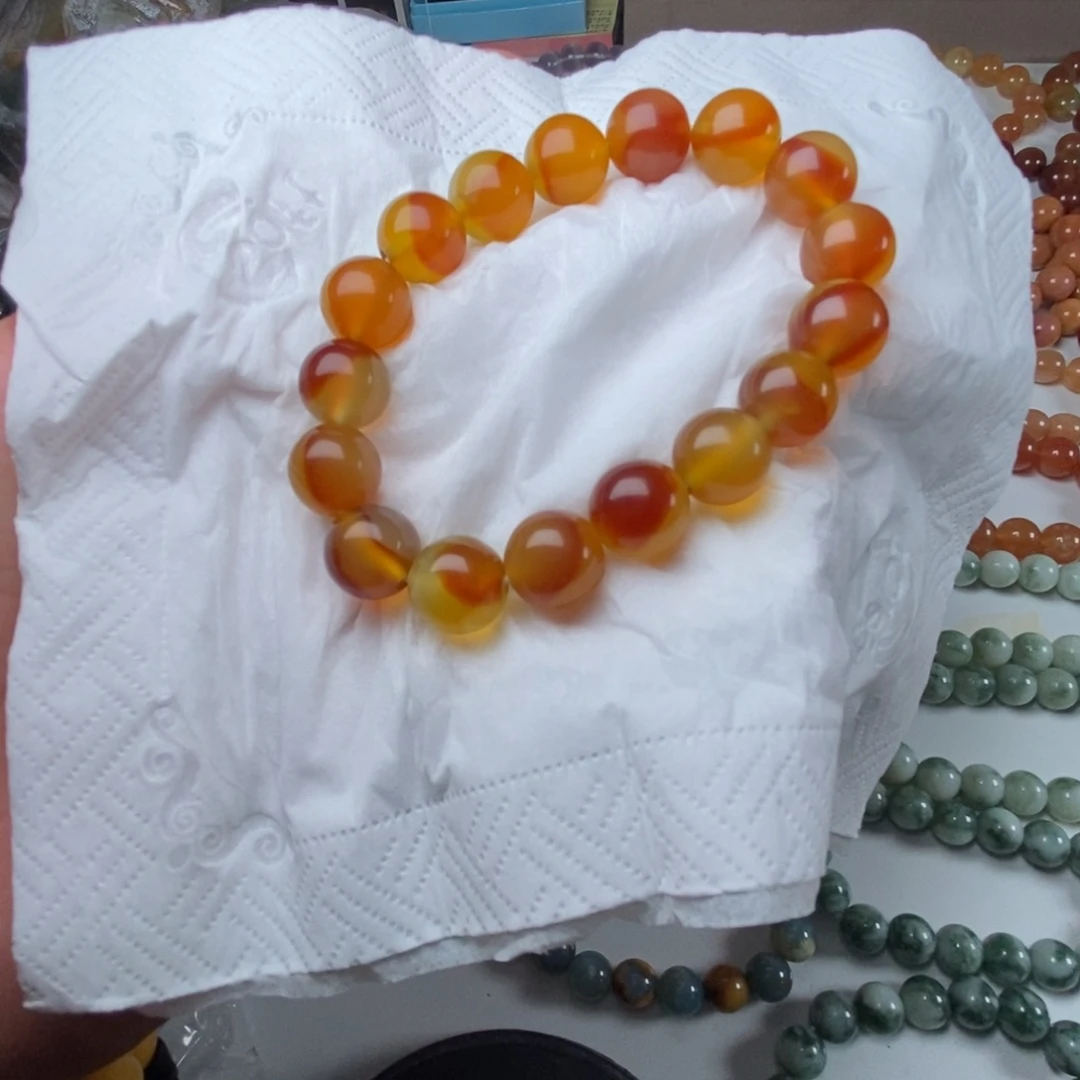 蛇纹石玉未镶嵌手链无科技花玉血管卡12毕业级