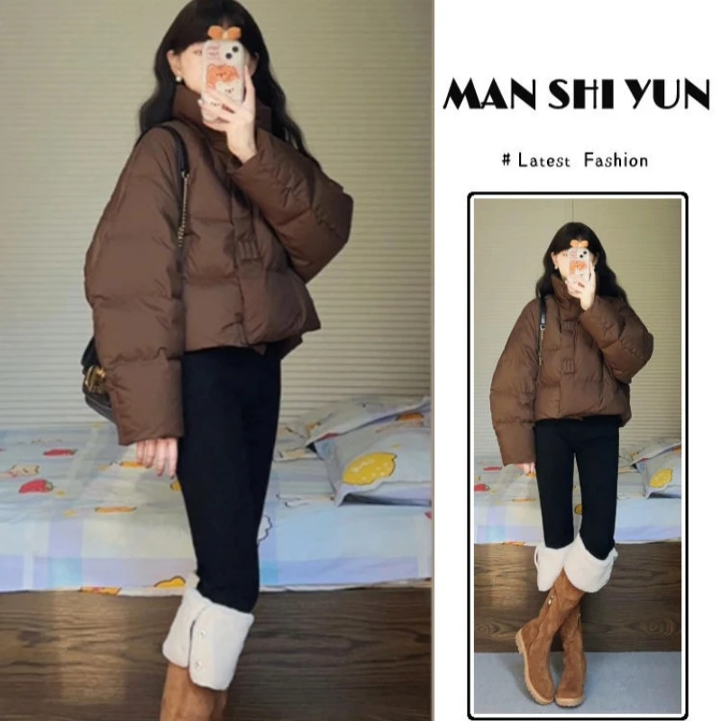 宽松型新款棉服女冬短款宽松加厚棉衣气质时尚棉袄面包服小个子