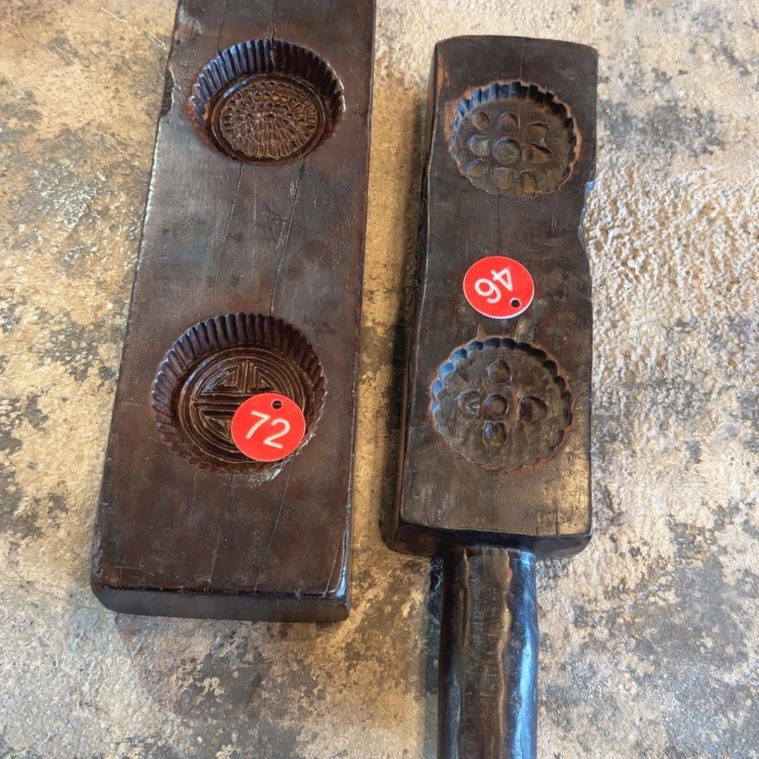 盐***爺木民俗老物件 老饼模两个
