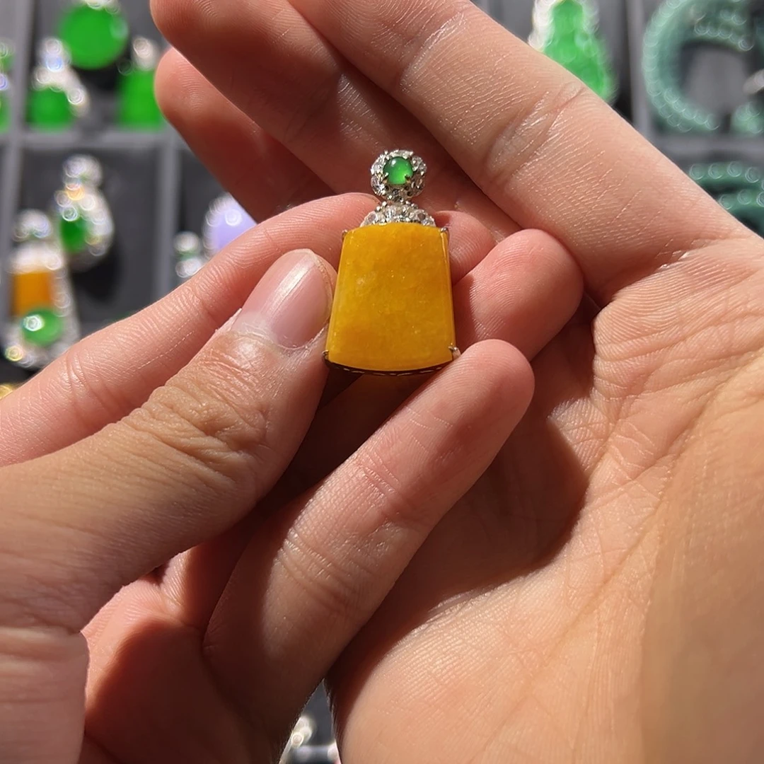 鹿***儿翡翠银S925镶嵌吊坠(不含链)