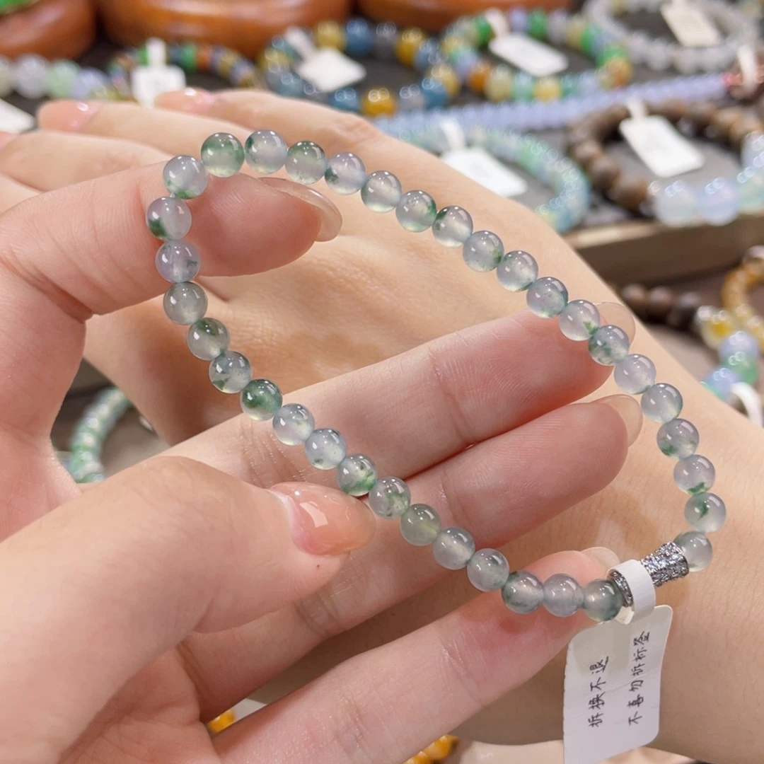 未镶嵌手链翡翠冰飘花卡5