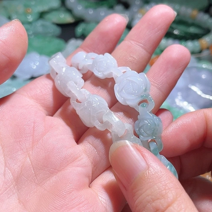 颈饰未镶嵌翡翠灰****串天