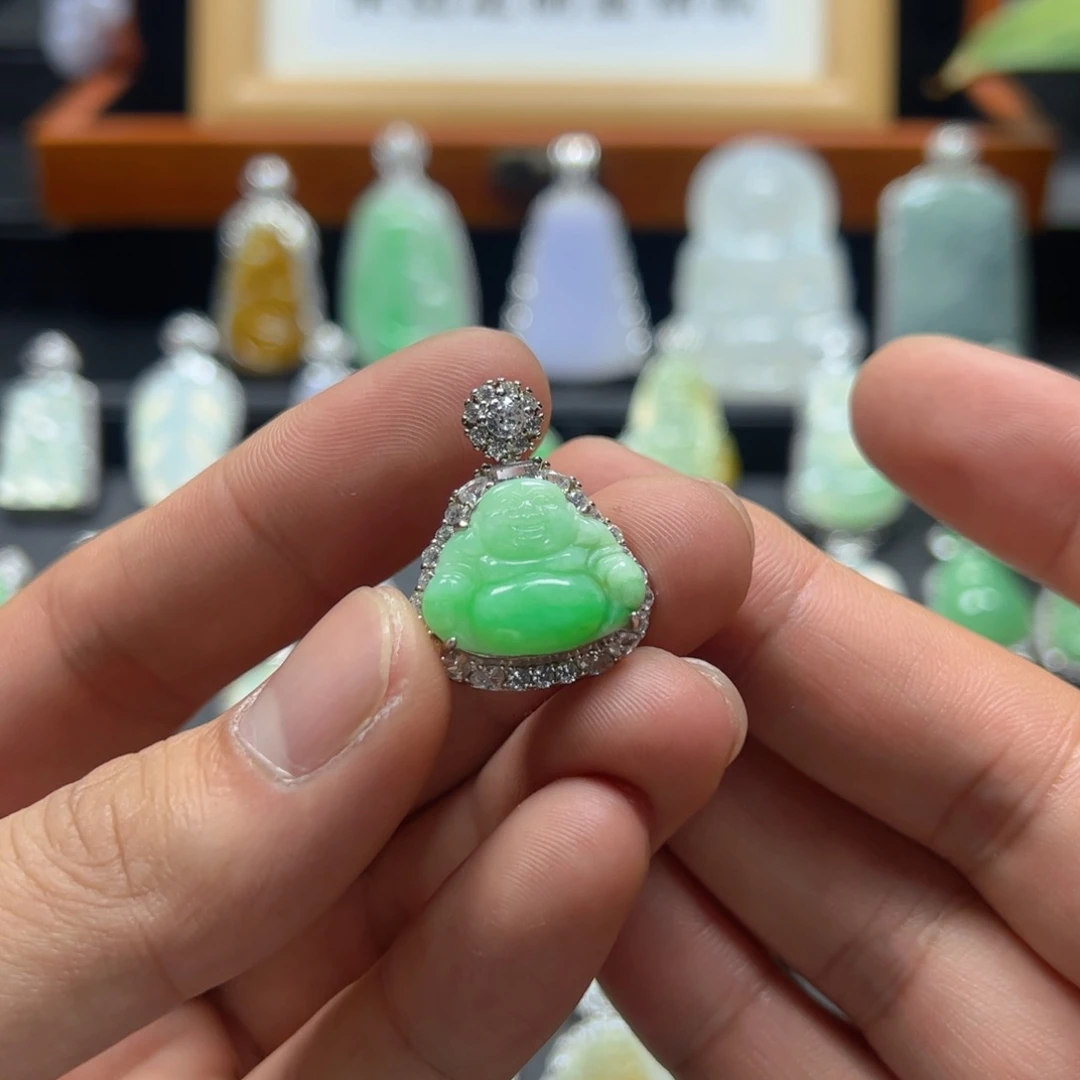 颈饰银S925镶嵌翡翠天然翡翠a货