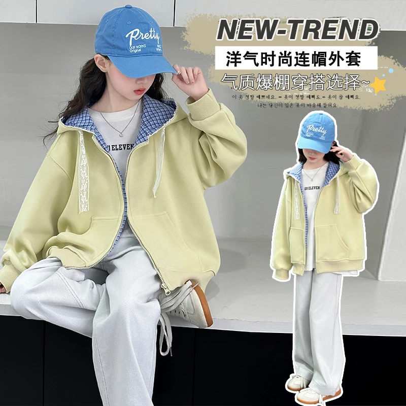 女童棒球服外套春秋款洋气2025新款大童夹克衫女孩春装开衫上衣服