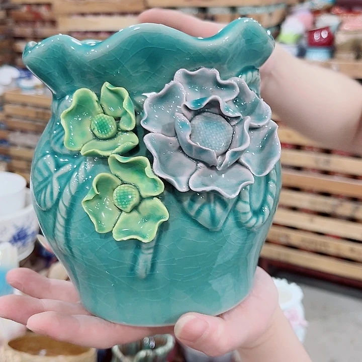 有孔.凑单10元陶瓷花盆发货！