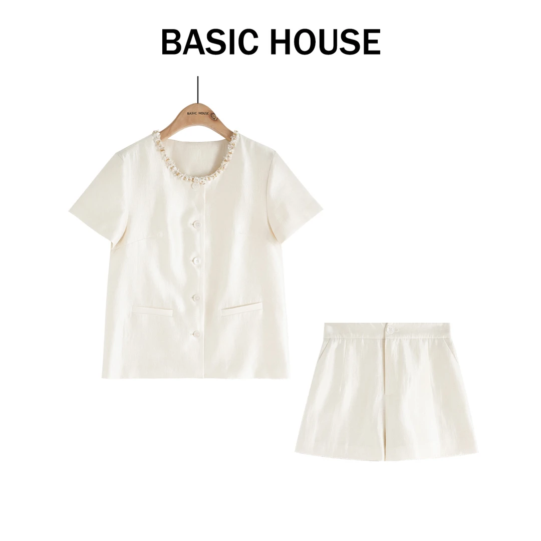 Basic House/百家好短袖气质显瘦小香风女套装B1335B5J8F2