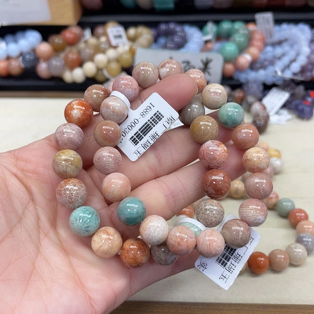 未镶嵌手串硅化珊瑚（珊瑚玉）喵****~230