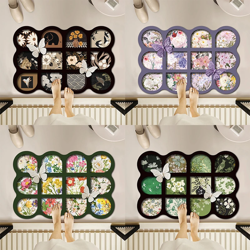 轻奢浴室吸水地垫硅藻泥卫生间门口防滑脚垫速干家用厕所入户门垫