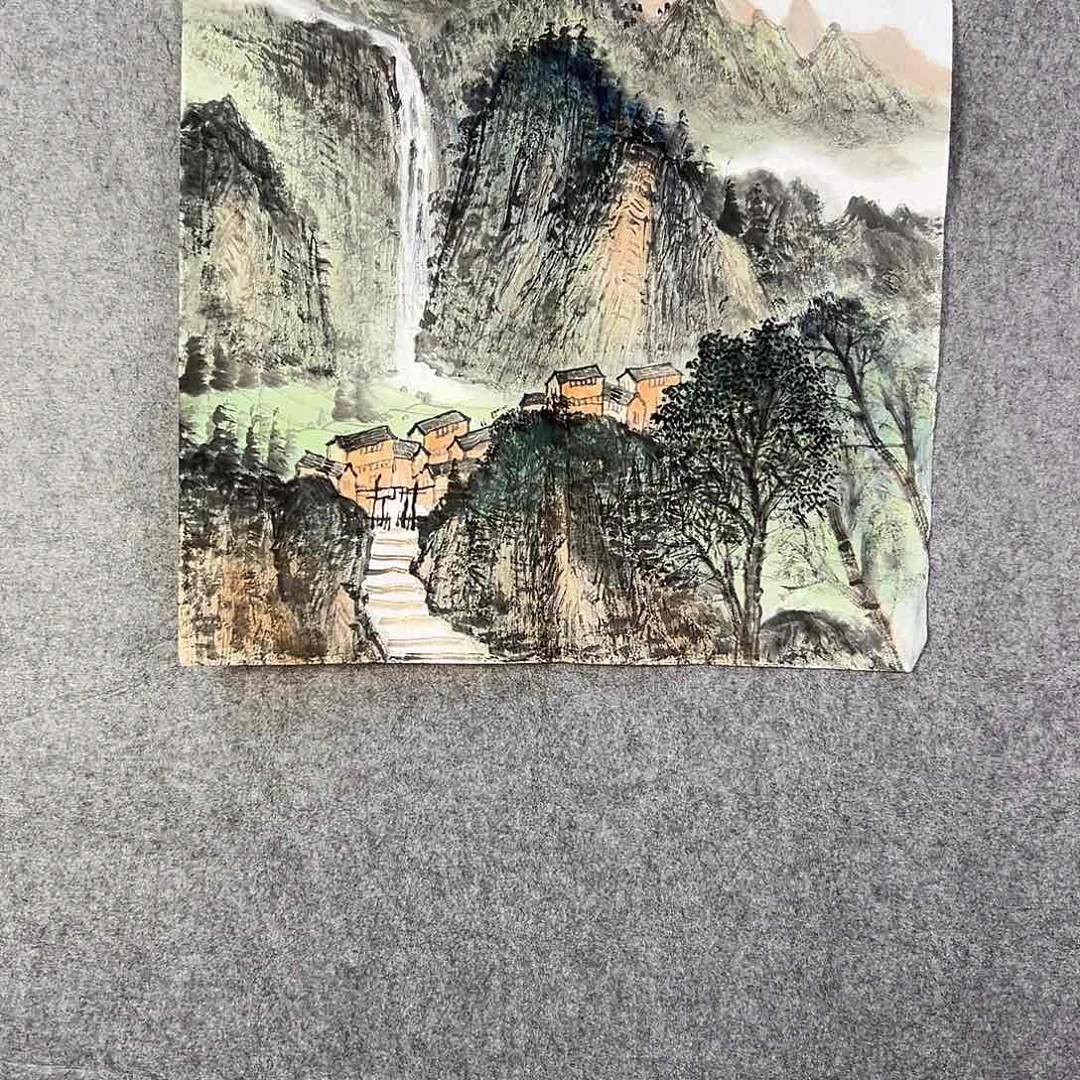 国画522 花鸟在树丛的顶端鸣叫叫声响