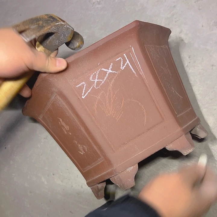 紫砂花盆透气大号