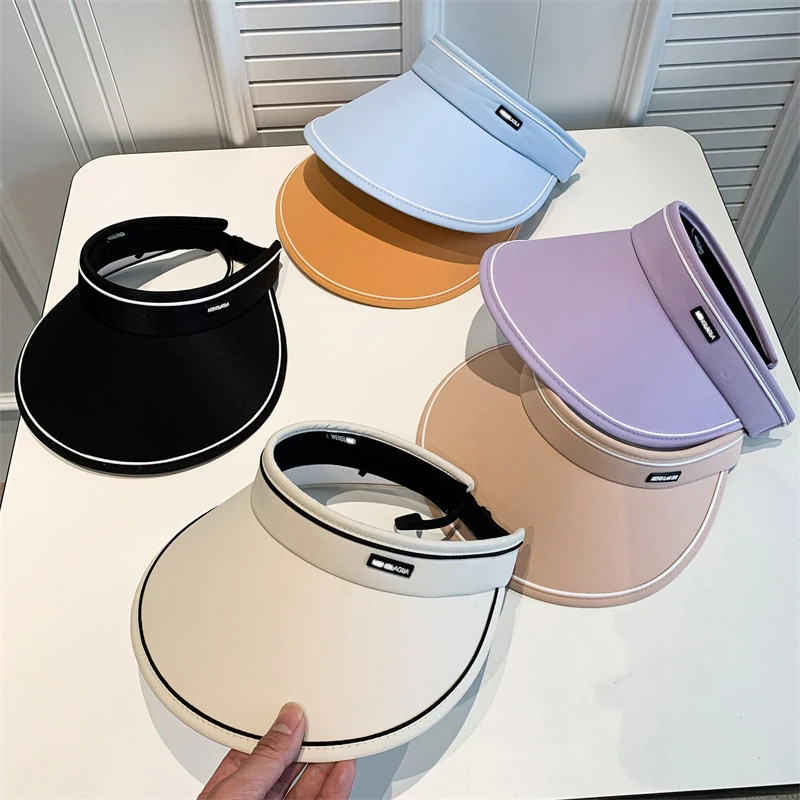 遮阳帽子女太阳帽防紫外线户外骑行可折叠发箍夏季冰丝空顶防晒帽