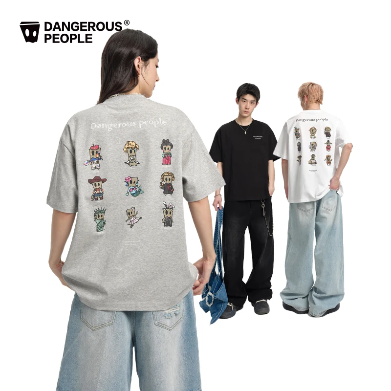 Dangerouspeople薛之谦dsp童趣印花短袖T恤夏季潮牌重磅全棉体恤