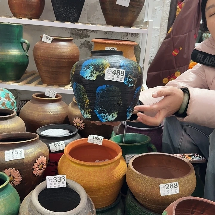 瑕疵彩绘小口489高度20口径8