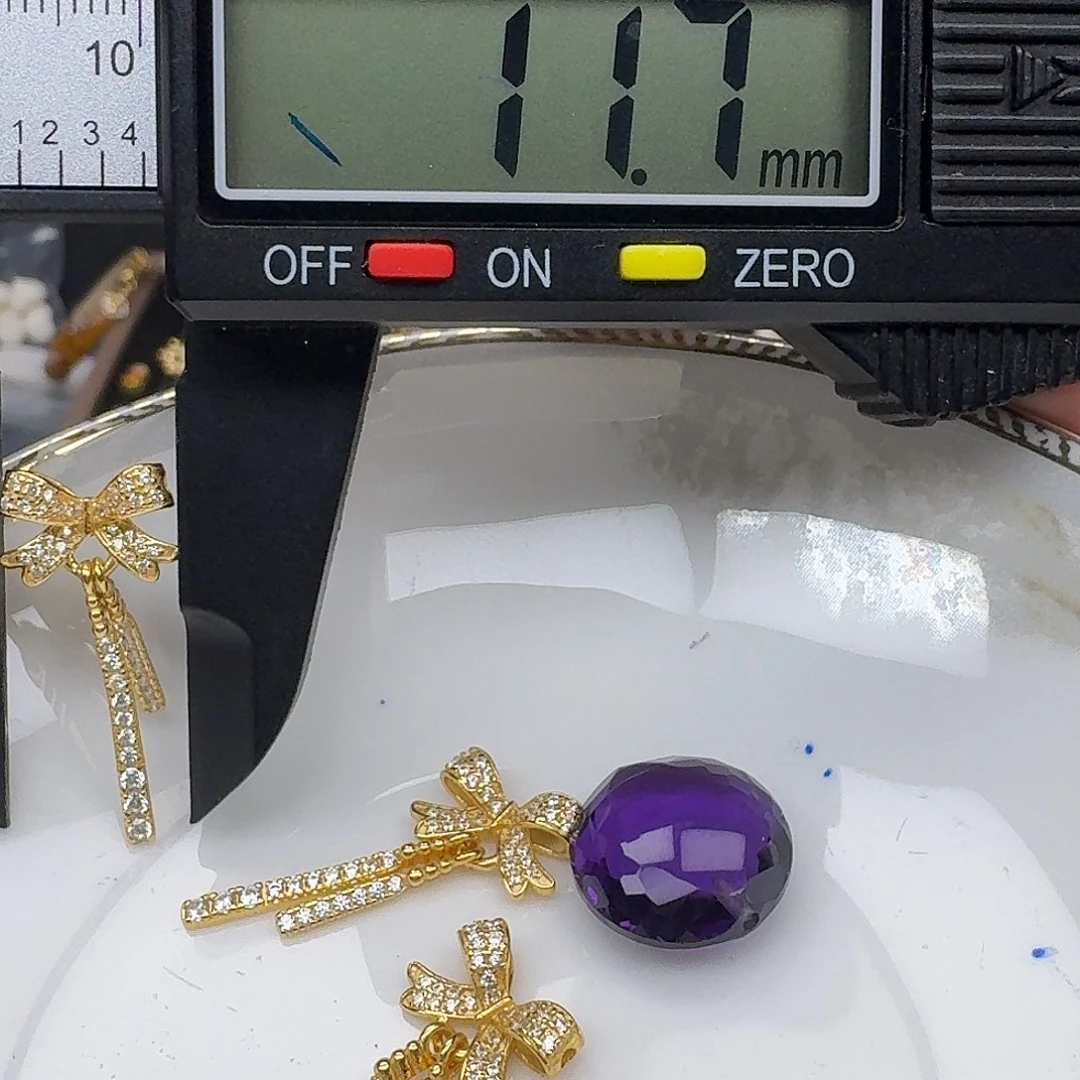银S925镶嵌颈饰紫晶紫水晶925镶嵌150
