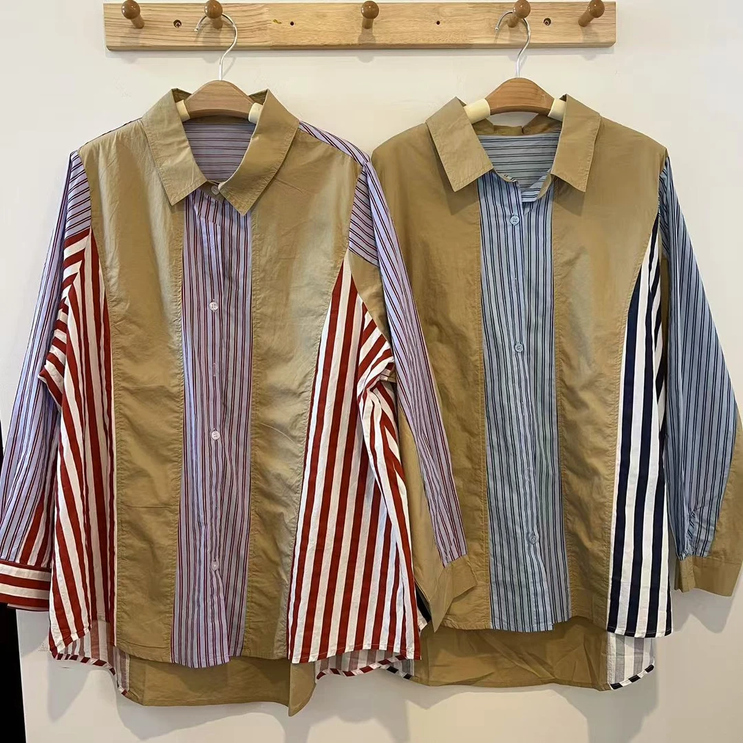 【花花花】拼条衬衫