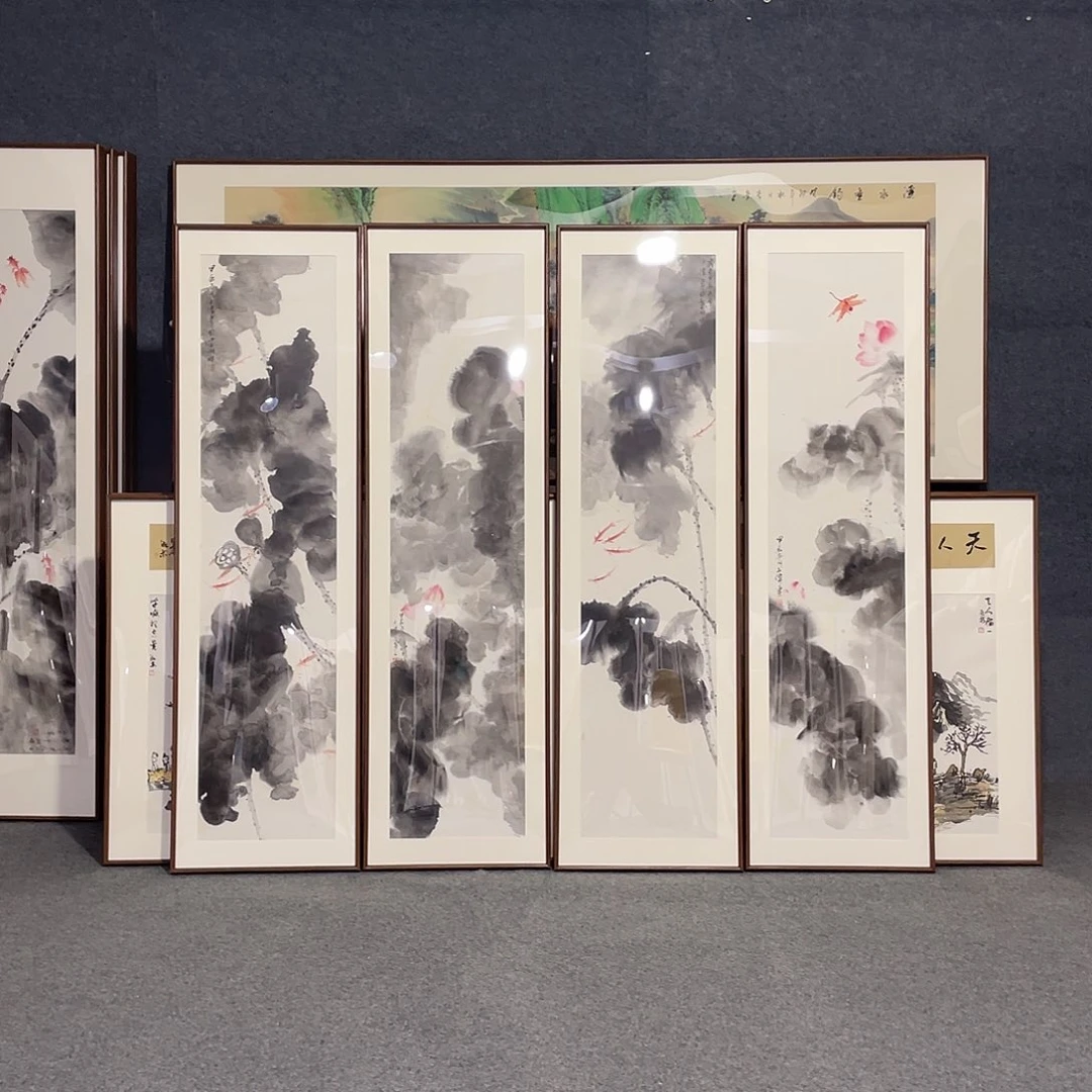 国画手绘画作品带框发货