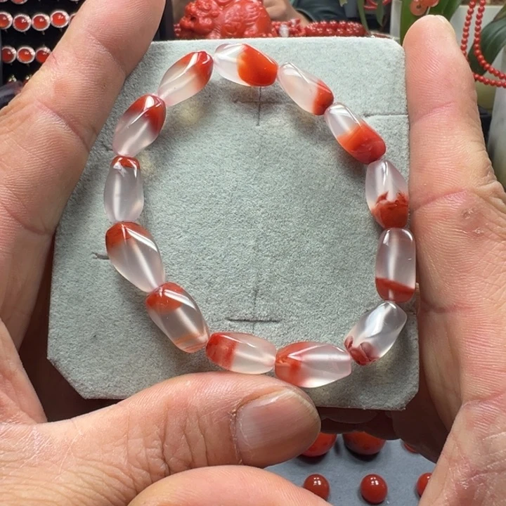 南红玛瑙天然原矿单圈未镶嵌