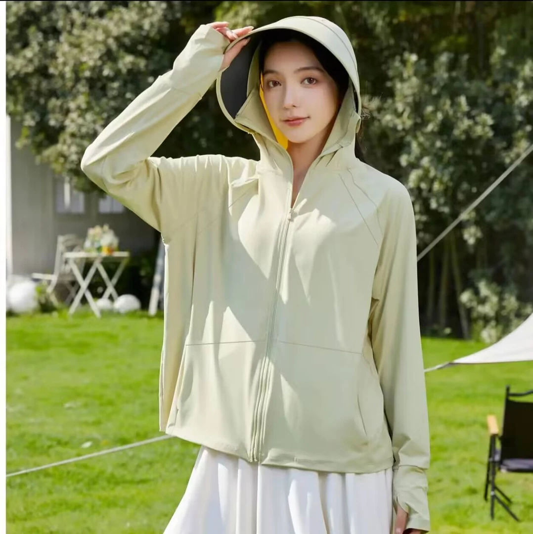 2025夏季新款女士冰丝透气落肩薄款防晒衣骑行外套