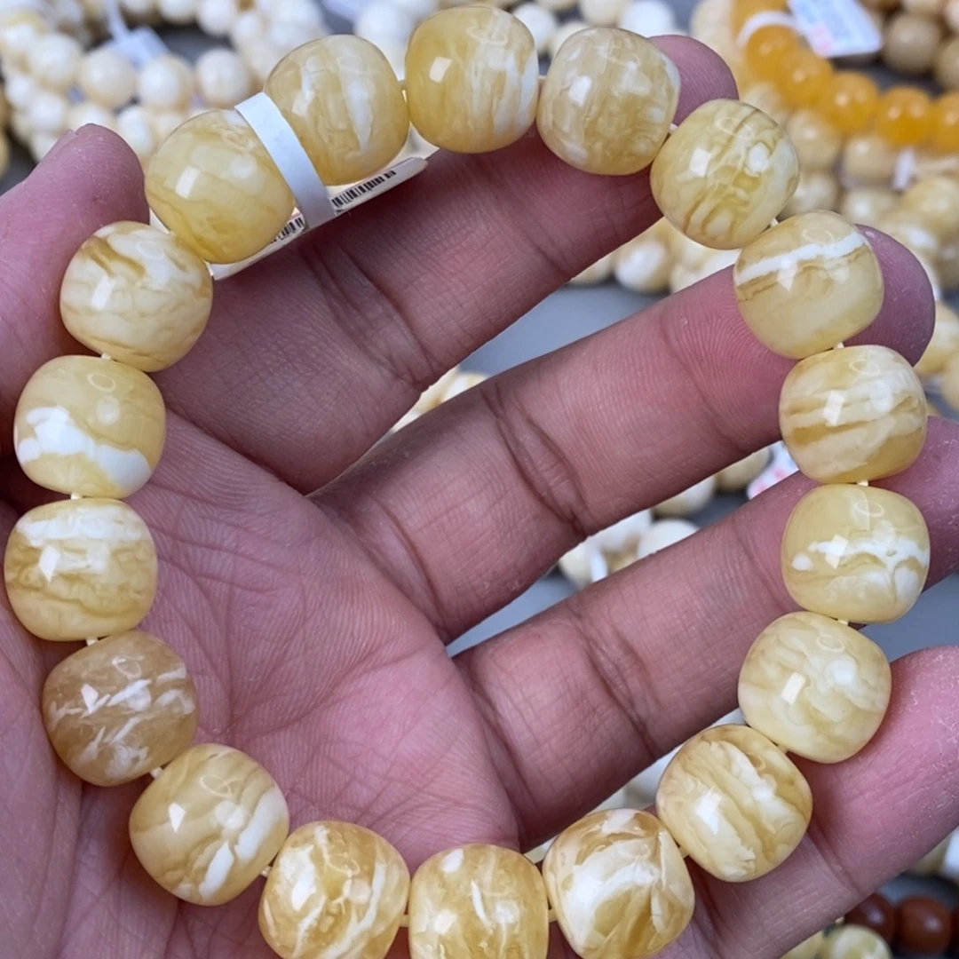 蜜蜡未镶嵌珠宝奇石14×13同料虎皮千层雪 29.6g