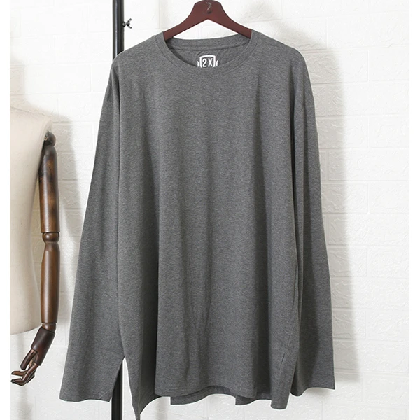 外贸男士加肥加大码肥佬胖子宽松休闲棉长袖打底T恤