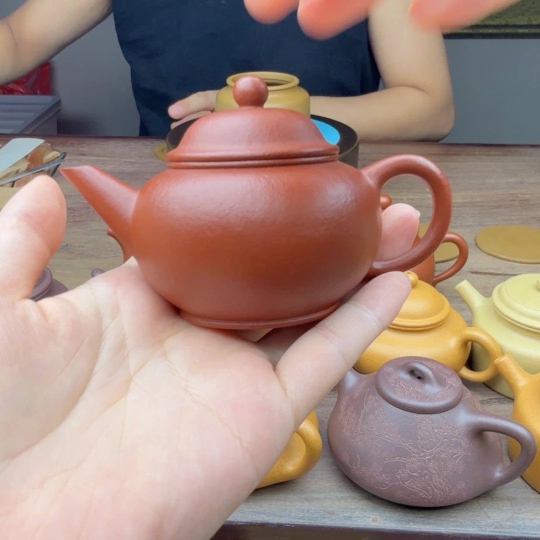 茶壶紫砂微瑕全手工小煤窑朱泥水平100cc