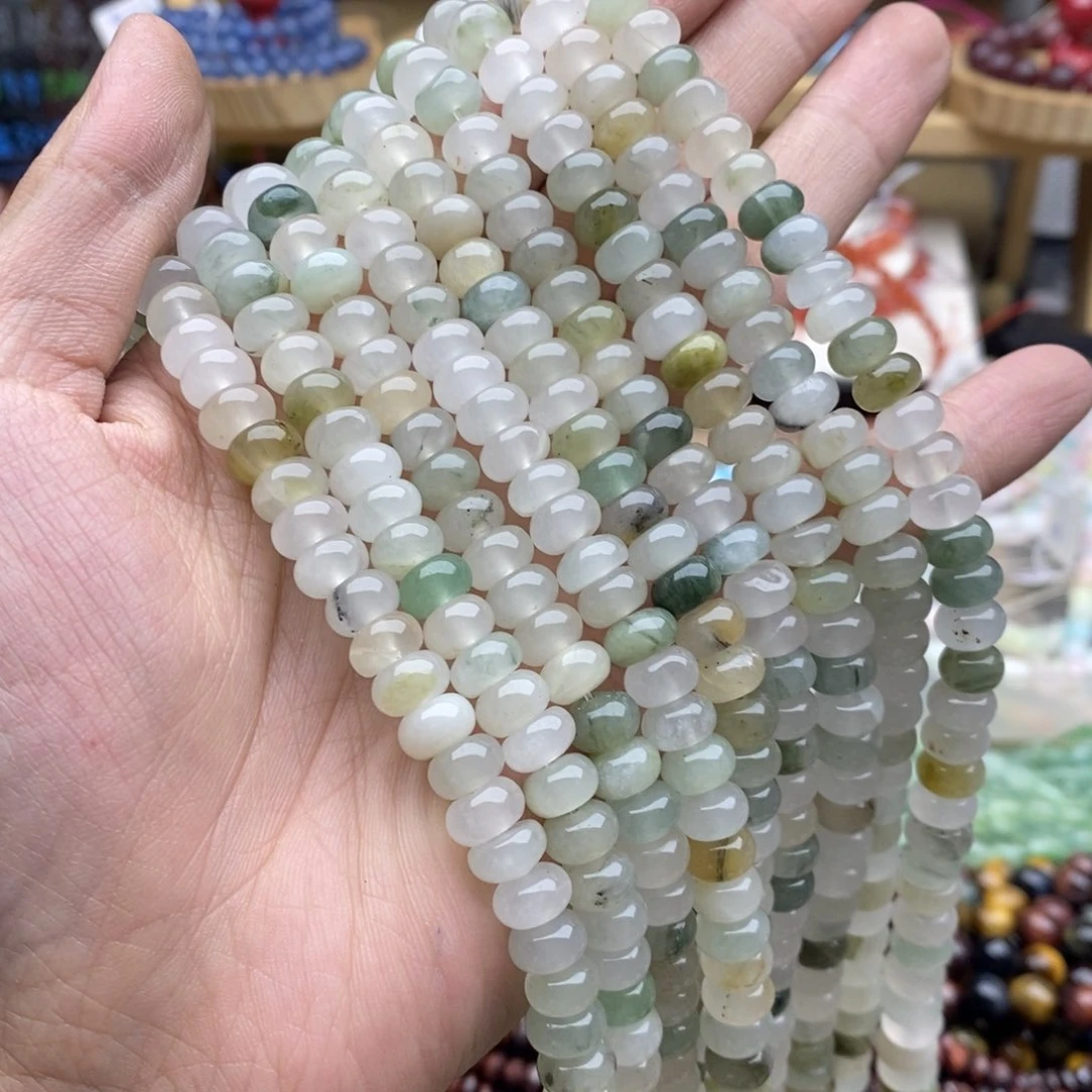玛瑙/玉髓未镶嵌珠宝半成品一条天然8mm天山翠隔片L887