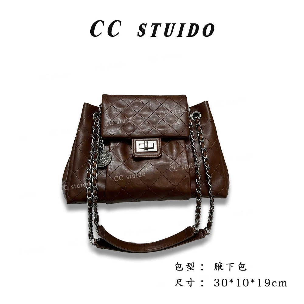 【尚恩CC】ZT-D7055-游牧咖-轻奢时尚百搭女士新款单肩中大包