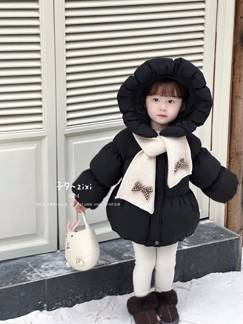 【BaoBao现货】白鸭绒羽绒服女童冬季外套围巾156