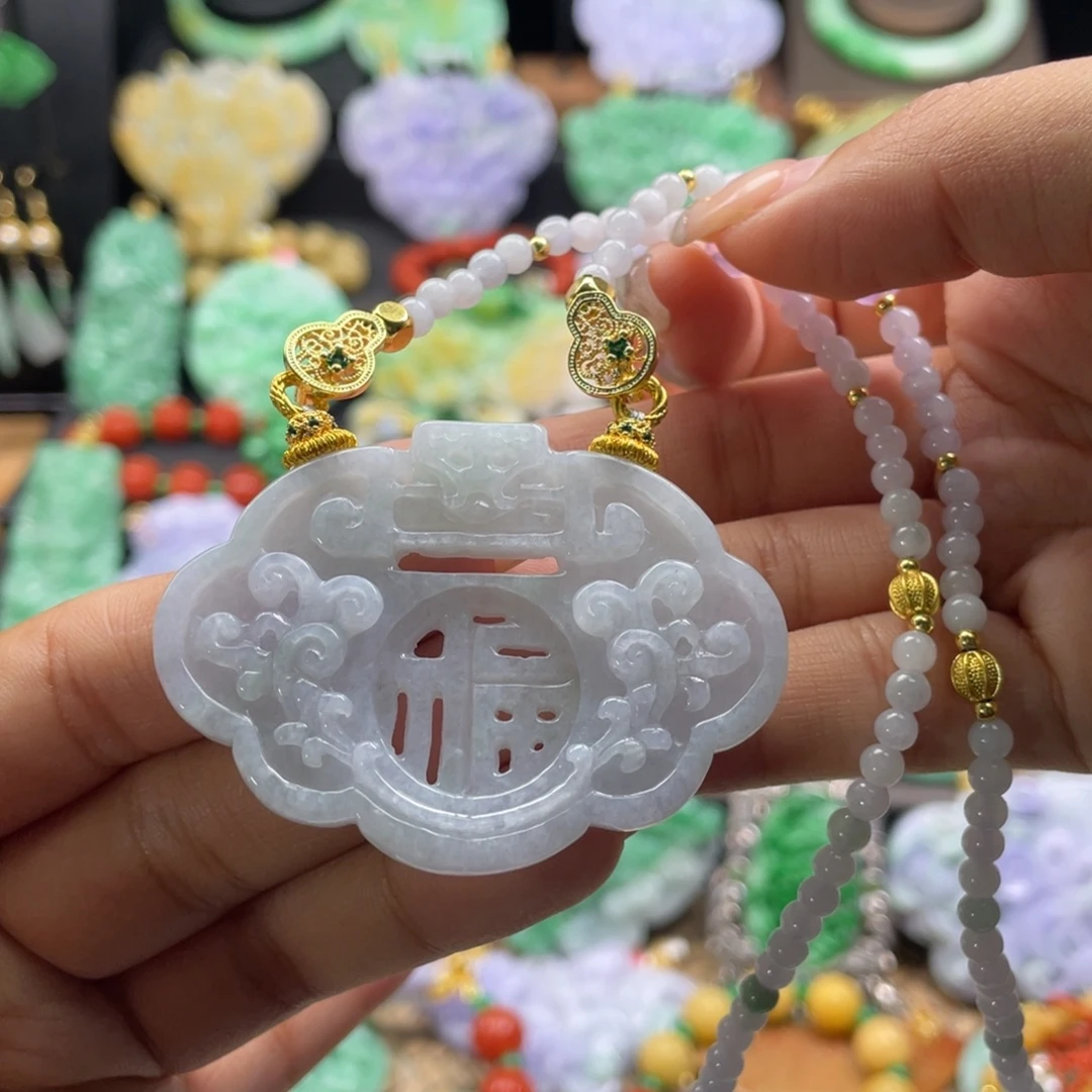 翡翠未镶嵌颈饰代编织