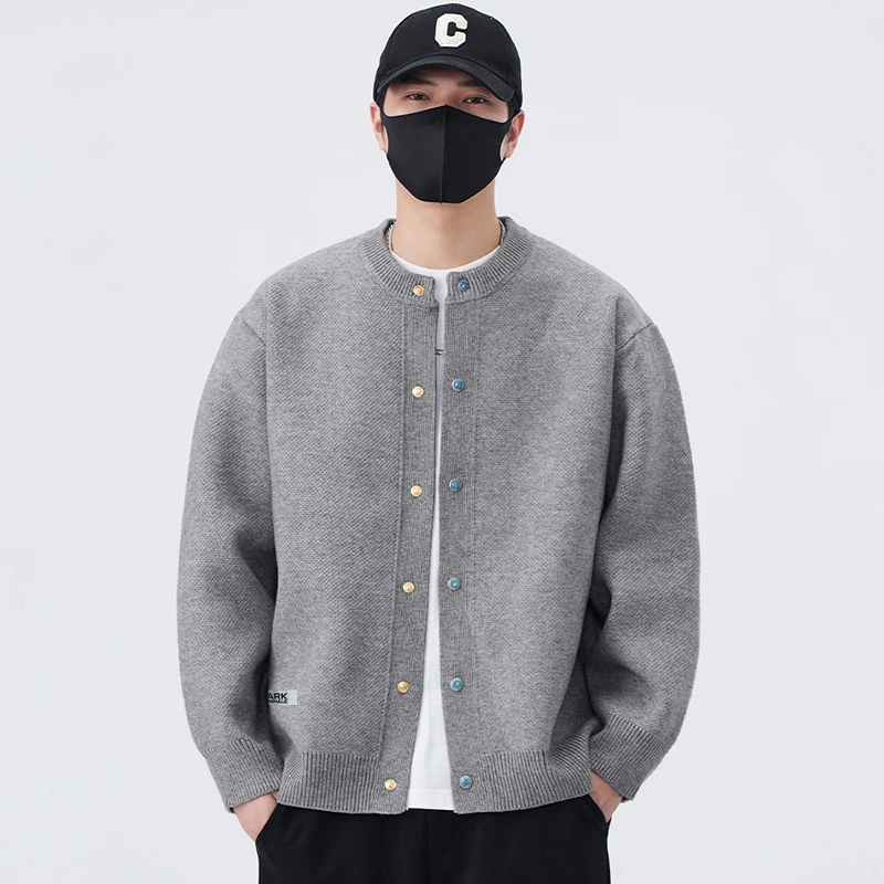 马克华菲开衫冬季长袖针织衫韩版时尚失序混搭休闲百搭宽松外套