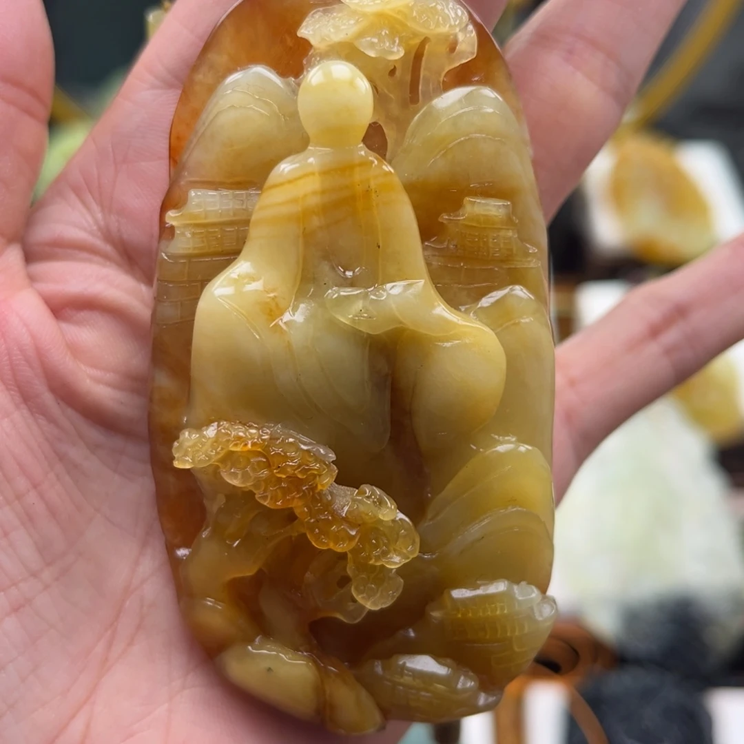 岫玉未镶嵌挂件挂件