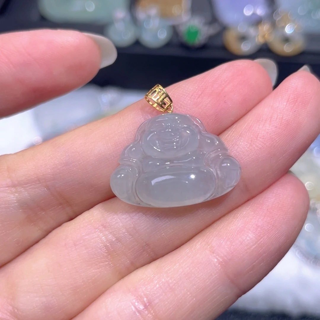 颈饰18K金镶嵌翡翠翡翠