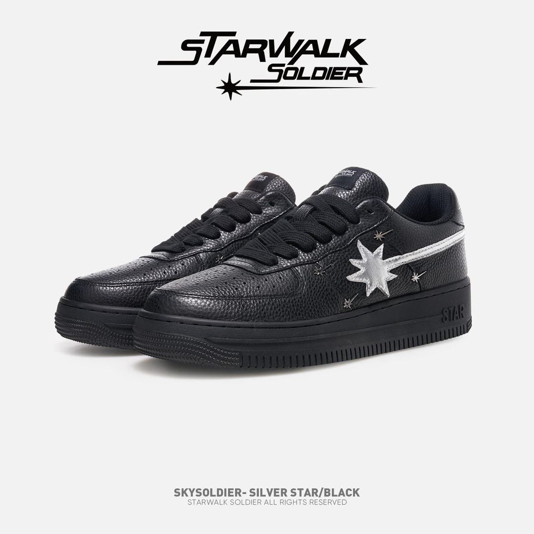 STARWALK SOLDIER-SILVER STAR/BLACK银星黑流星鞋秋季新款板鞋