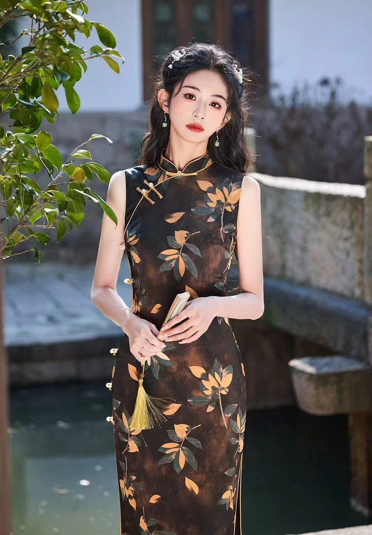 夏款-【苏暖】重工设计师款长款气质夏季古风复日常中国风显瘦旗袍