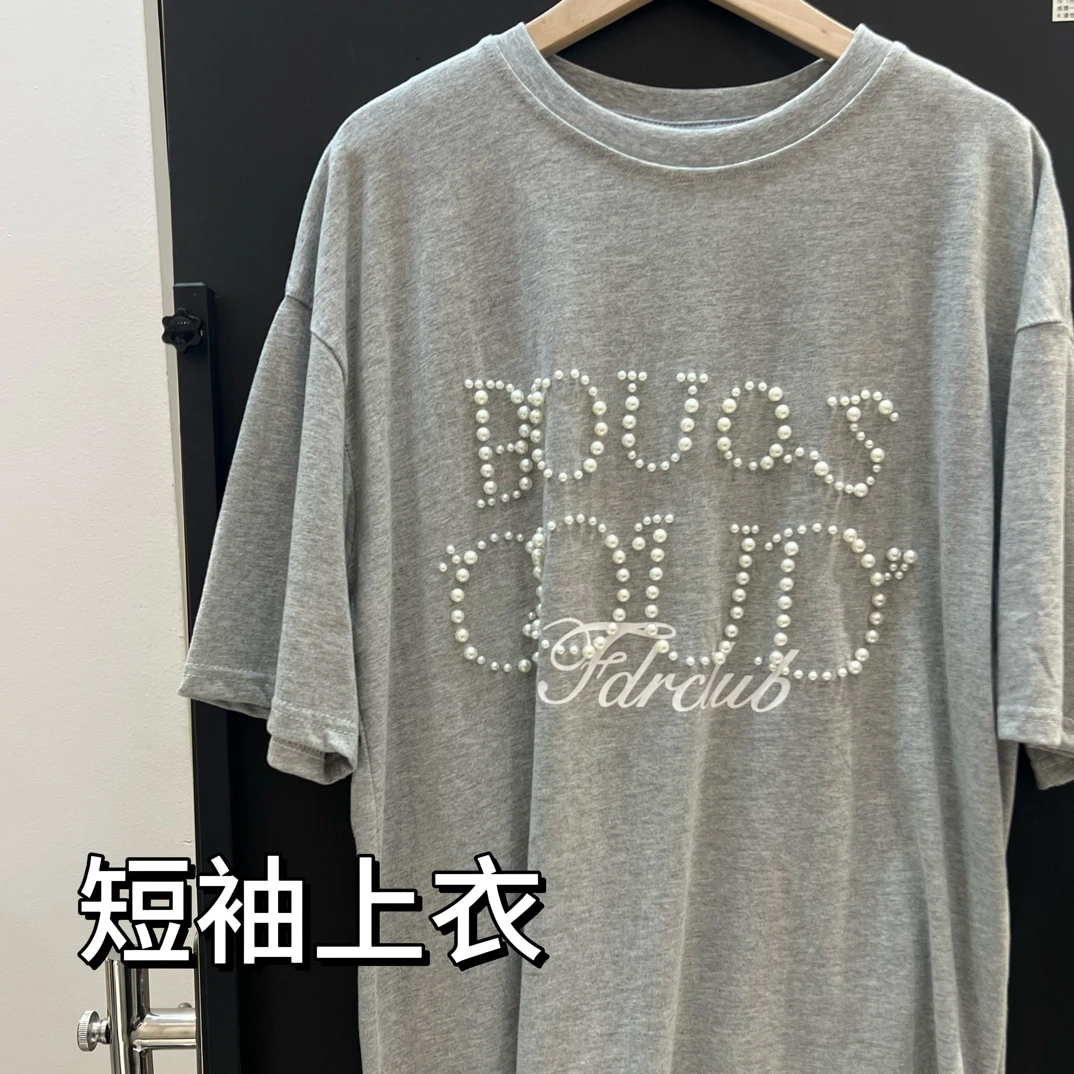 短袖半袖中长款休闲重工大版春夏T恤城市运动风印花