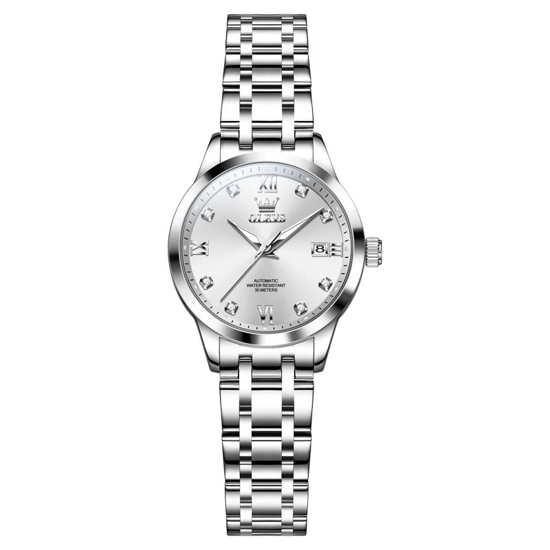 欧利时品牌全自动机械表夜光商务上班时尚女防水手表女表简约女款