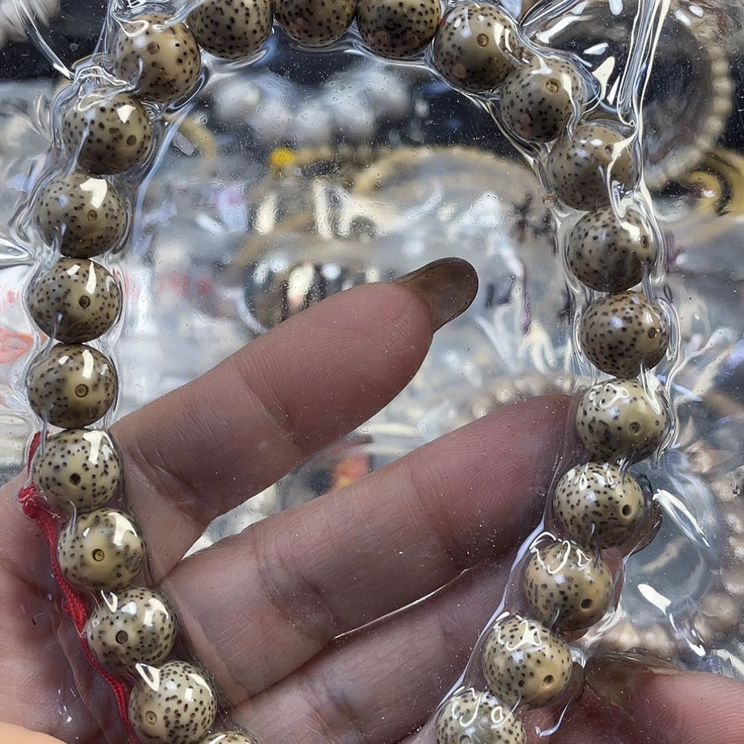 星月菩提手串石玉料圆珠手持尺寸11