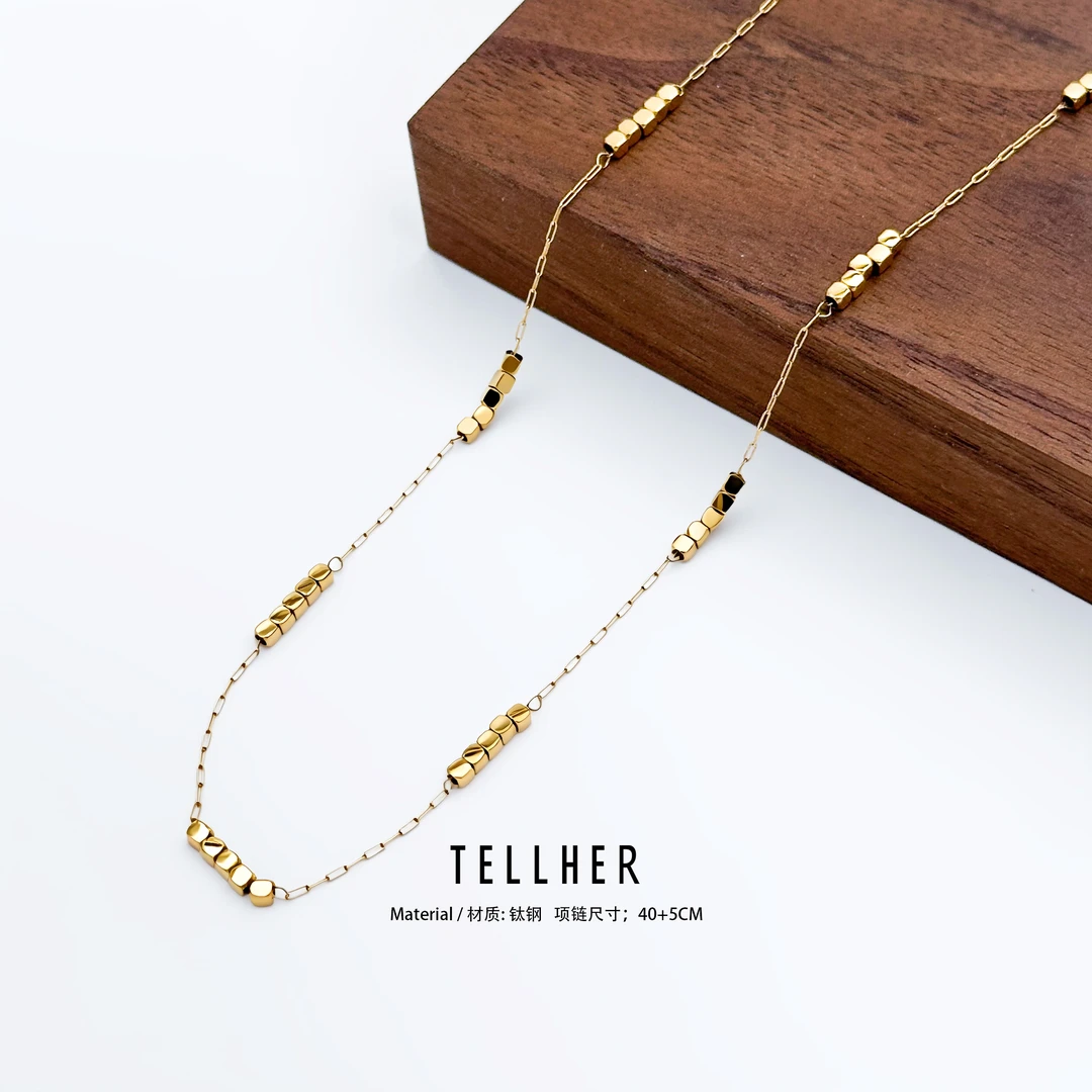 钛钢项链 她盒子 Ins风/小众 时尚 百搭 简约搭配链 项链 5X002