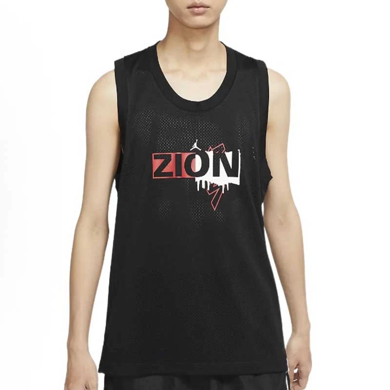 Air Jordan Zion 锡安联名 黑色休闲运动印花背心 DX6583-010