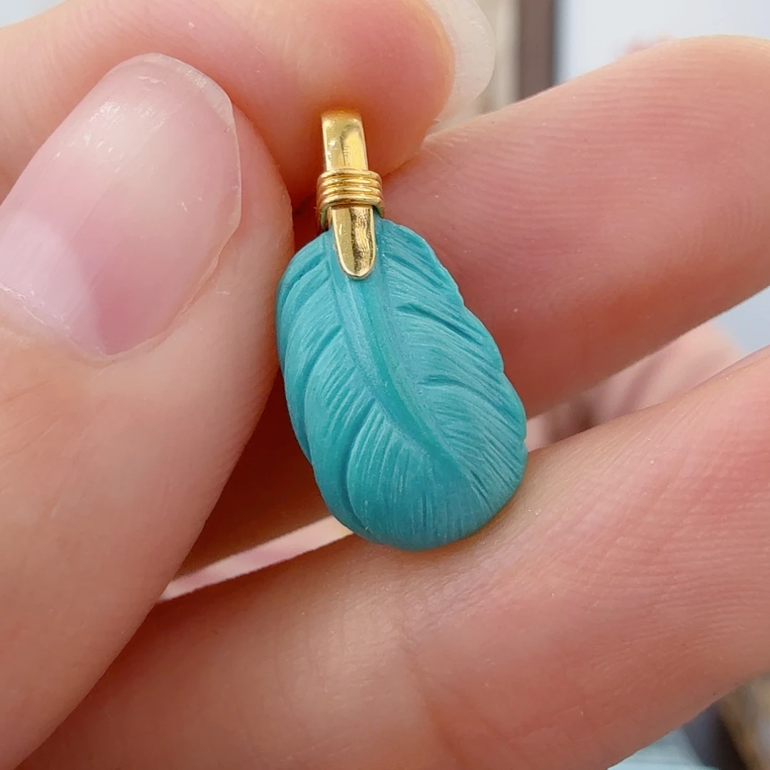 绿松石18K金镶嵌珠宝奇石