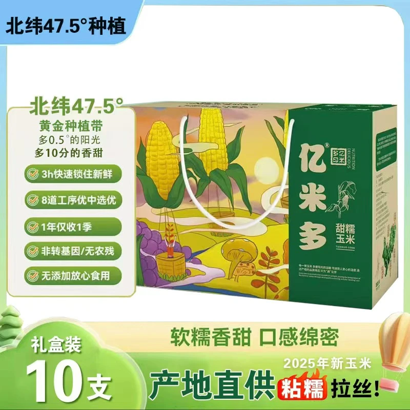 2025年新玉米黄糯玉米10支*精品礼盒装 真空独立包装