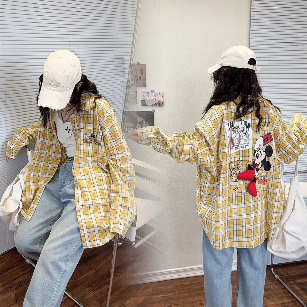 女大童春季衬衫薄款2025新款儿童韩版洋气时髦小女孩春夏格子衬衣