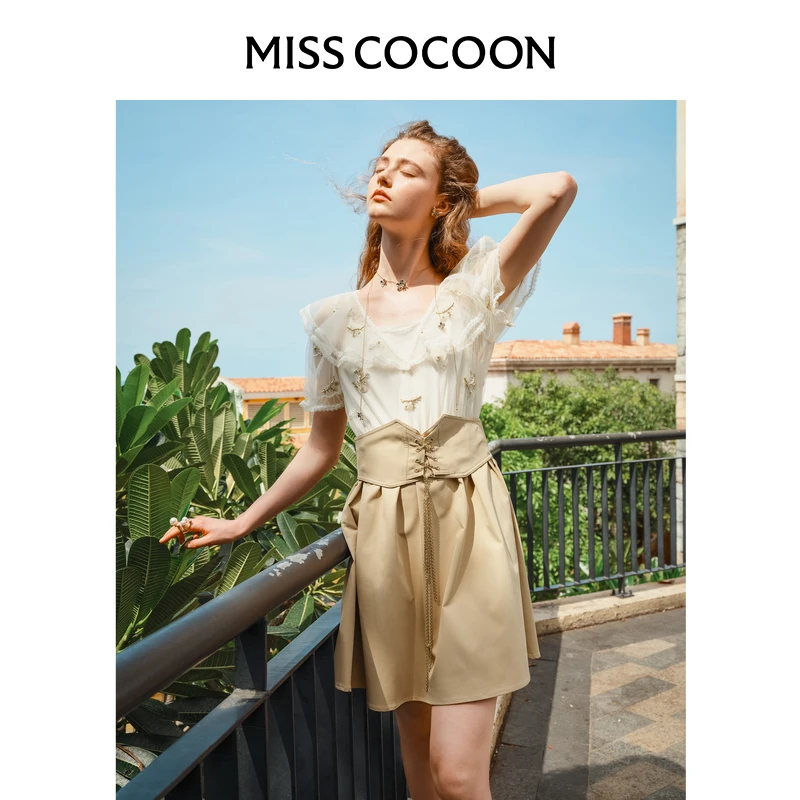 missCOCOON花朵荷叶领25夏蕾丝0032