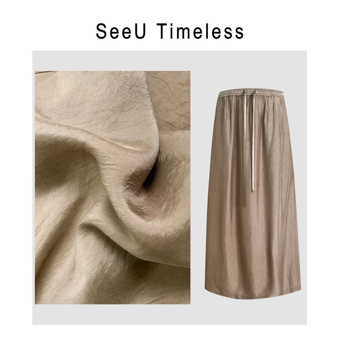 Timeless【醋酸裙】时尚气质简约百搭时尚100醋酸半裙