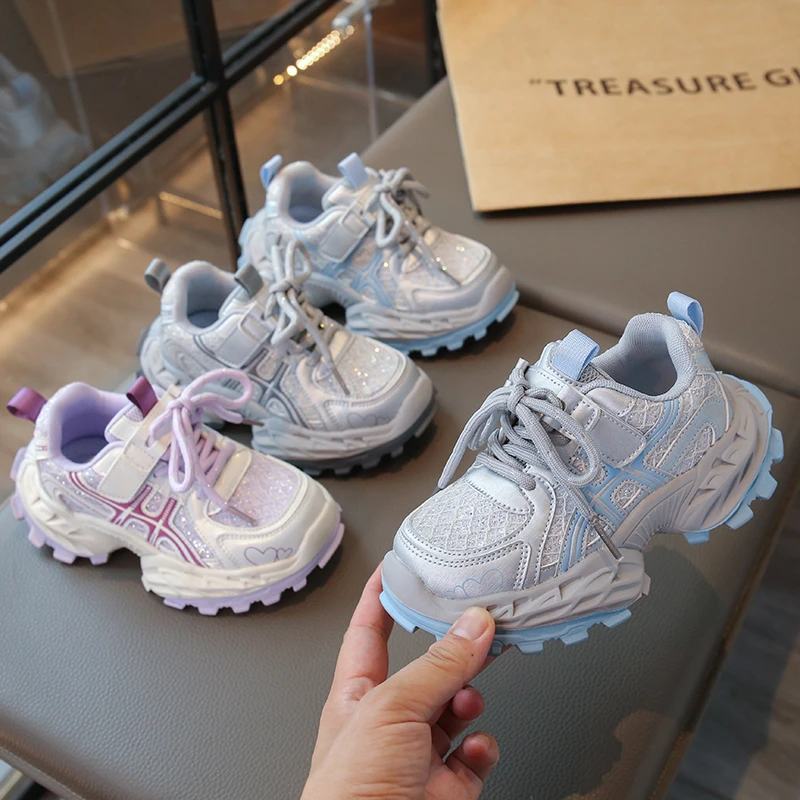 25秋季新款童鞋儿童运动鞋女童透气老爹鞋男童防滑软底休闲鞋6672