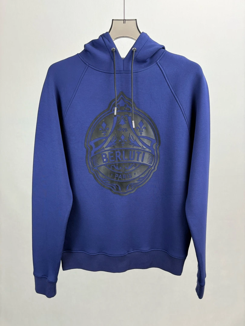 99新 YSL/圣罗兰 布鲁提小牛皮拼饰卫衣帽衫 XL码 15596