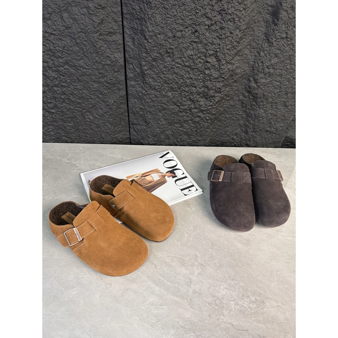 大龙甄选~3公分磨砂牛皮/休闲百搭博肯半托532-8