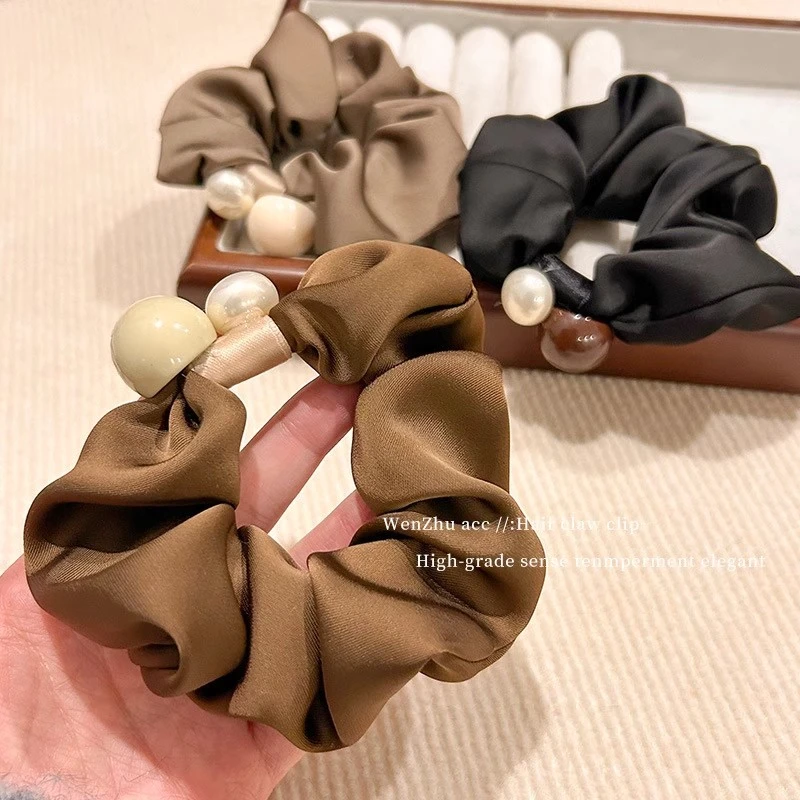 高级感珍珠大肠发圈女2025年新款高弹力耐用扎头绳橡皮筋发绳头饰