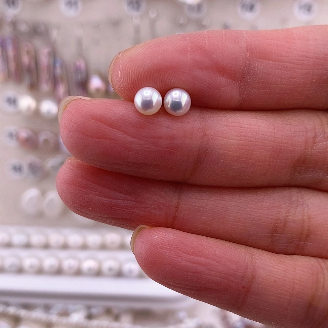 淡水珍珠耳饰银S925镶嵌1
